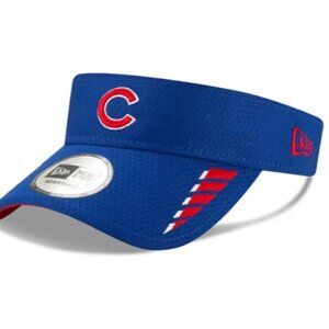 New Era Sun Visor Cap Hat Chicago Cubs Embroidered Logo Blue Red MLB